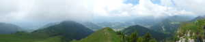 Panorama 'brumeux' du sommet de la Galoppaz.