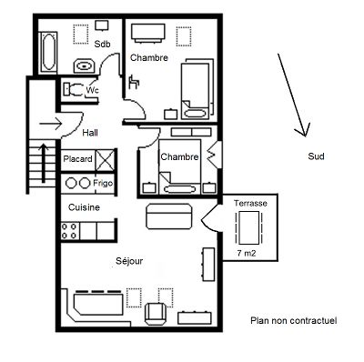Plan de notre gite, en Bauges