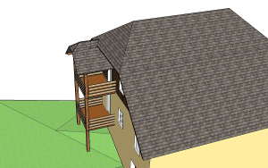 Projet de toit pour les terrasses. Vue du nord.