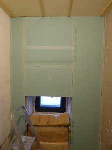 Calicots posés sur les placos.