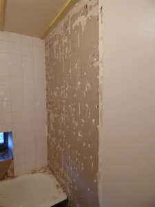 Enlevement des faiences sur le placo alvéolé.