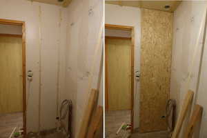 Pose des tasseaux puis de la plaque OSB 15mm.