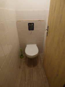 Les toilettes, bien avancées.