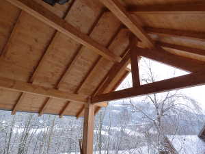 La charpente vue de dessous.