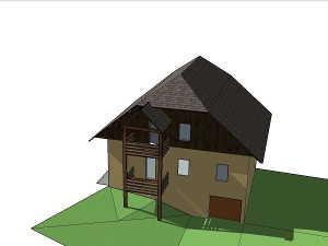 Projet de toit pour les terrasses. Vue du nord-est.