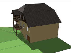 Projet de toit pour les terrasses. Vue du nord.