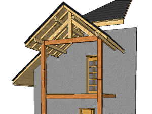 Détail de la charpente. Vue du nord-est.