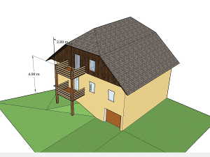 Projet de terrasses. Vue du nord-est.