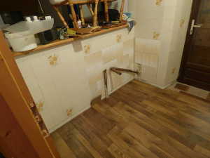 L'emplacement de l'évier.