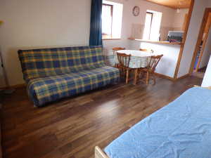 Notre gite avec le sol refait.