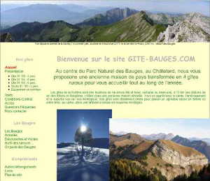 Page d'accueil, version 2.00 de WWW.GITE-BAUGES.COM