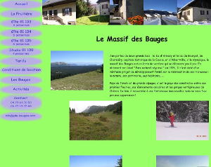 Présentation succinte des Bauges. 1ere version du site WEB.